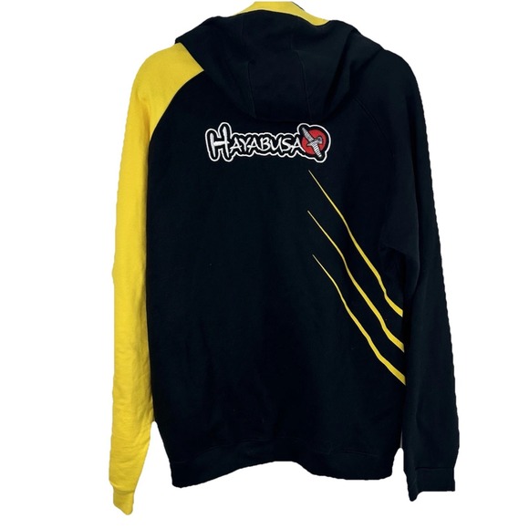Men's Hayabusa Recast Series Zip‎ Jacket Hoodie Black Yellow Fight Gear Large - Picture 1 of 13
